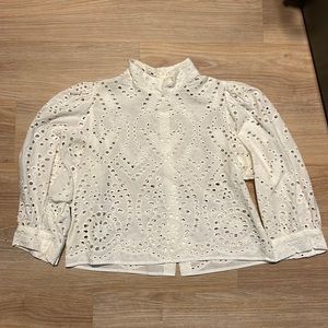 ROLLA’S EYELIT 3/4 SLEEVE BLOUSE